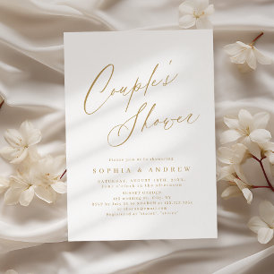 Invitation Gold élégant script moderne couple minimal
