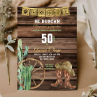 Gold Espagnol Cowboy Occidental Anniversaire Bois 