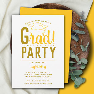 Invitation Gold et Brown Graduation Party