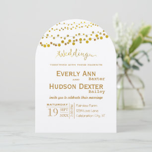 Invitation Gold et cuivre Garland Mariage de police moderne