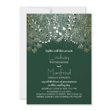 Gold et Emerald Green Mariage en bois enchanté