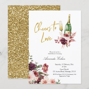 Invitation Gold et Marsala se réjouissent d'aimer l'invitatio