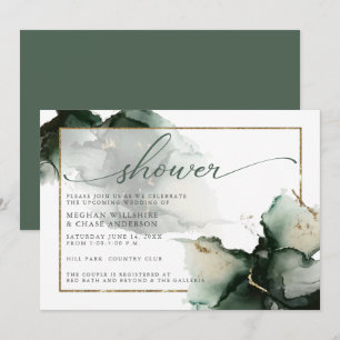 Invitation Gold et Sage Green Aquarelle