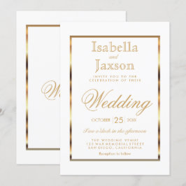 Invitation Gold et White