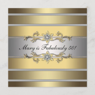 Invitation Gold Fabulous 50 femmes 50e anniversaire