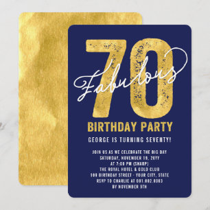 Invitation Gold Fabulous 70th Birthday Party