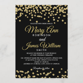 Invitation Gold Faux Parties scintillant Confetti Élégant mar