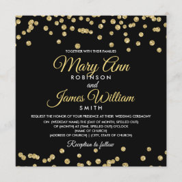 Invitation Gold Faux Parties scintillant Confetti Élégant mar