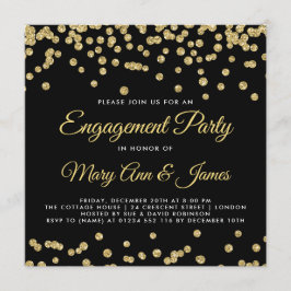 Invitation Gold Faux Parties scintillant Confetti Engagement 