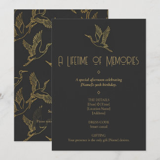 Invitation Gold Filigree Art Deco | Crane 90th Birthday