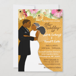 Invitation Gold Floral Africain Mariage américain
