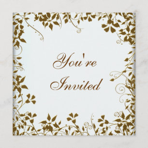 Invitation Gold Floral Party