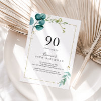 Gold Floral Tropical Greenery 90e anniversaire