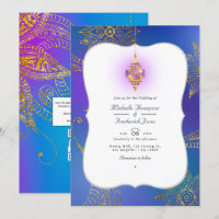 Gold Foil Arabian Bollywood QR Code RSVP Mariage