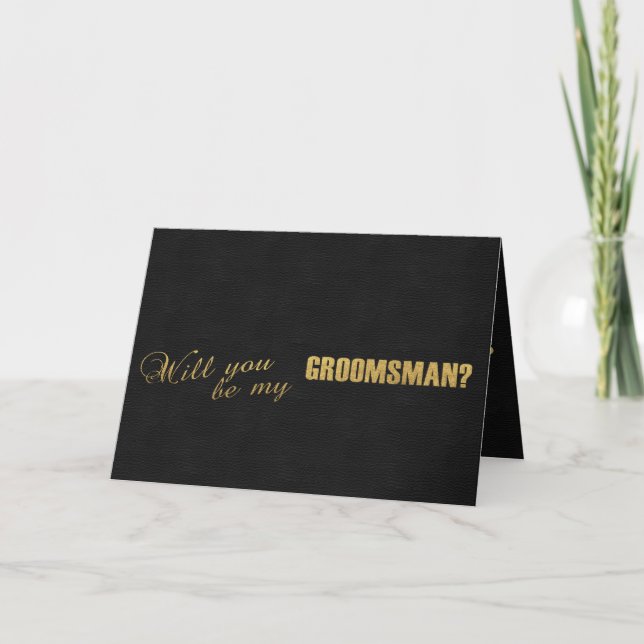 Invitation Gold Foil Black Tu seras mon GROOMMAN (Devant)