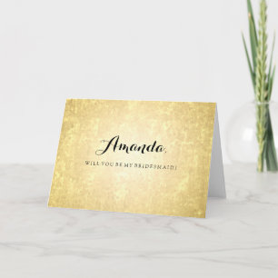 Invitation Gold Foil Look Stars Confetti Be My Bridesmaid