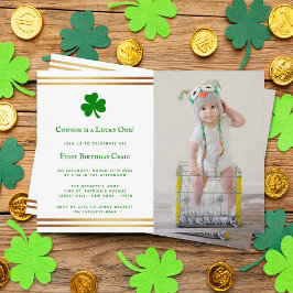 Invitation Gold Foil St. Patrick's Day 1er anniversaire