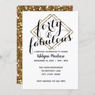 Invitation Gold Forty & Fabulous