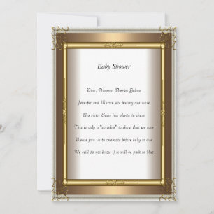 Invitation Gold Frame Baby shower