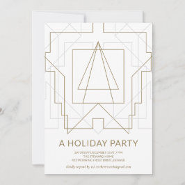 Invitation Gold Geometry Holiday Party