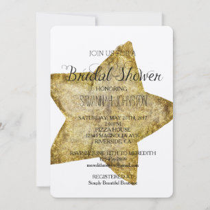 Invitation Gold Glam Star douche nuptiale