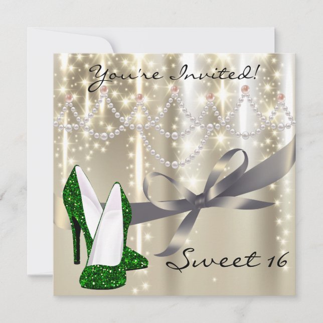 Invitation Gold Glimmer Parties scintillant Emerald Chaussure (Devant)