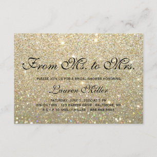 Invitation - Gold Glit Fab Mme Fête de l'mariée