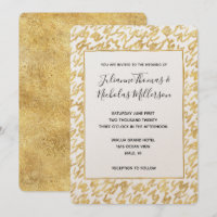 Gold Glitz Abstrait Squiggles Mariages Invite