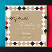 Gold Harlequin Diamond Motif Surprise Anniversaire