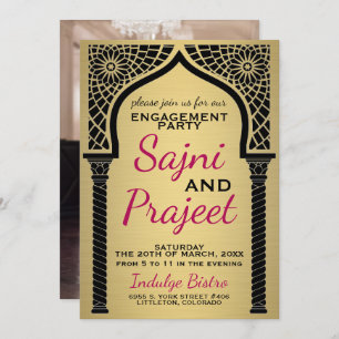Invitation Gold Indian Engagement Party