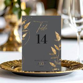 Invitation Gold Leaf 60th Anniversary Table Number ID1169