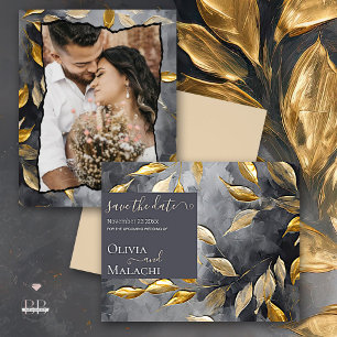 Invitation Gold Leaf Impasto Noir