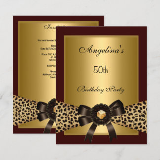 Invitation Gold Leopard Café Brown Black 50e anniversaire 3