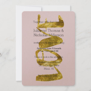 Invitation Gold Love est un Mariage patient