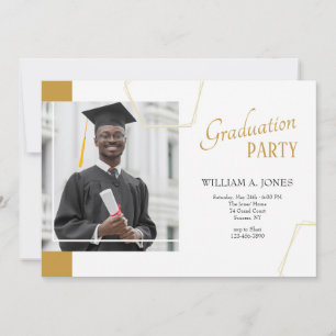 Invitation Gold Marker Photo Graduation