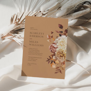 Invitation Gold Modern Fall Terracotta Mariage Floral