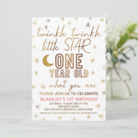 Gold Modern Twinkle Twinkle Little Star Anniversai