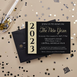 Invitation Gold New Years Eve