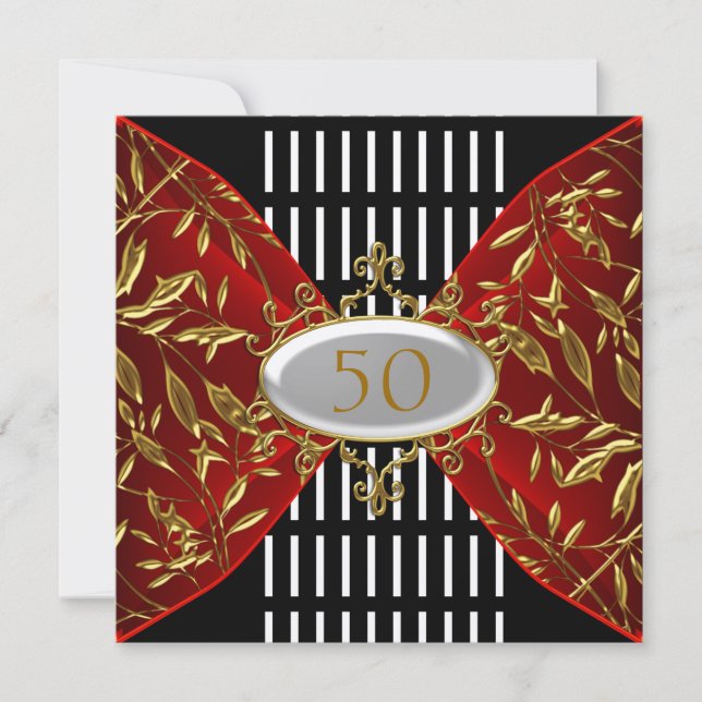 Invitation Gold Noir Anniversaire (Devant)