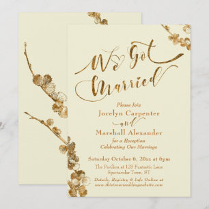 Invitation Gold Nous nous sommes mariés avec des botaniques, 