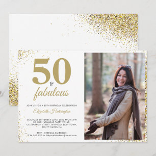 Invitation Gold Parties scintillant 50 Et Fabuleuse Invitatio
