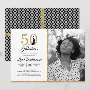 Invitation Gold Parties scintillant 50 Fabuleux 50e anniversa