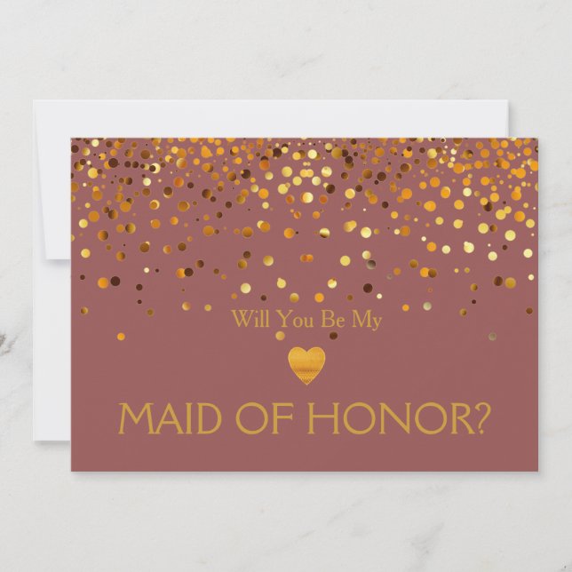 Invitation Gold Parties scintillant Heart Tu seras ma MAID OF (Devant)