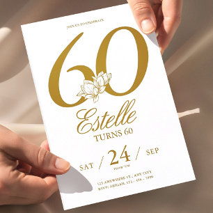 Invitation Gold Photo Save The Date 60th Birthday