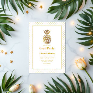 Invitation Gold Pineapple Graduation Party