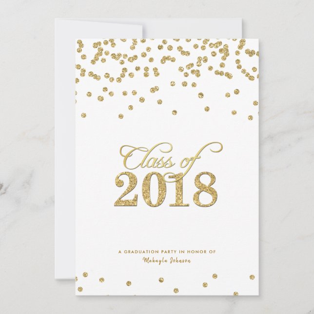 Invitation Gold Polka-dots Parties scintillant Classe de Part (Devant)