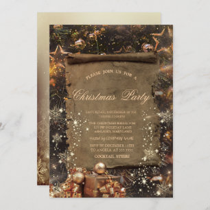 Invitation Gold Presents, Snowflakes Vintage Company