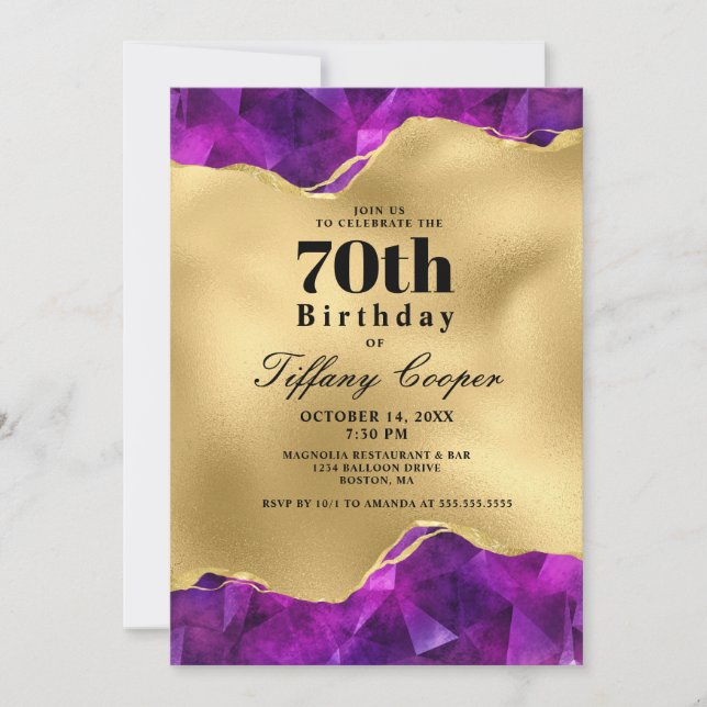 Invitation Gold Purple 70e anniversaire (Devant)