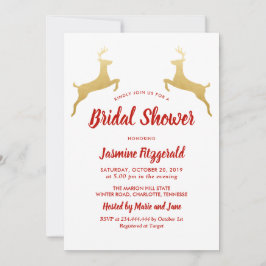 Invitation Gold Reindeer | Noël | Fête des mariées mariage