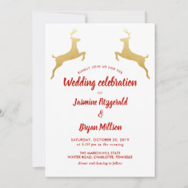 Invitation Gold Reindeer | Noël | Mariage